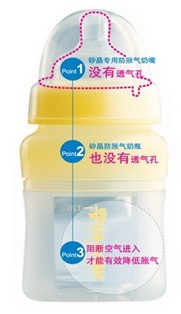 海优生在中国婴童展主推宽口径矽晶防胀气奶瓶